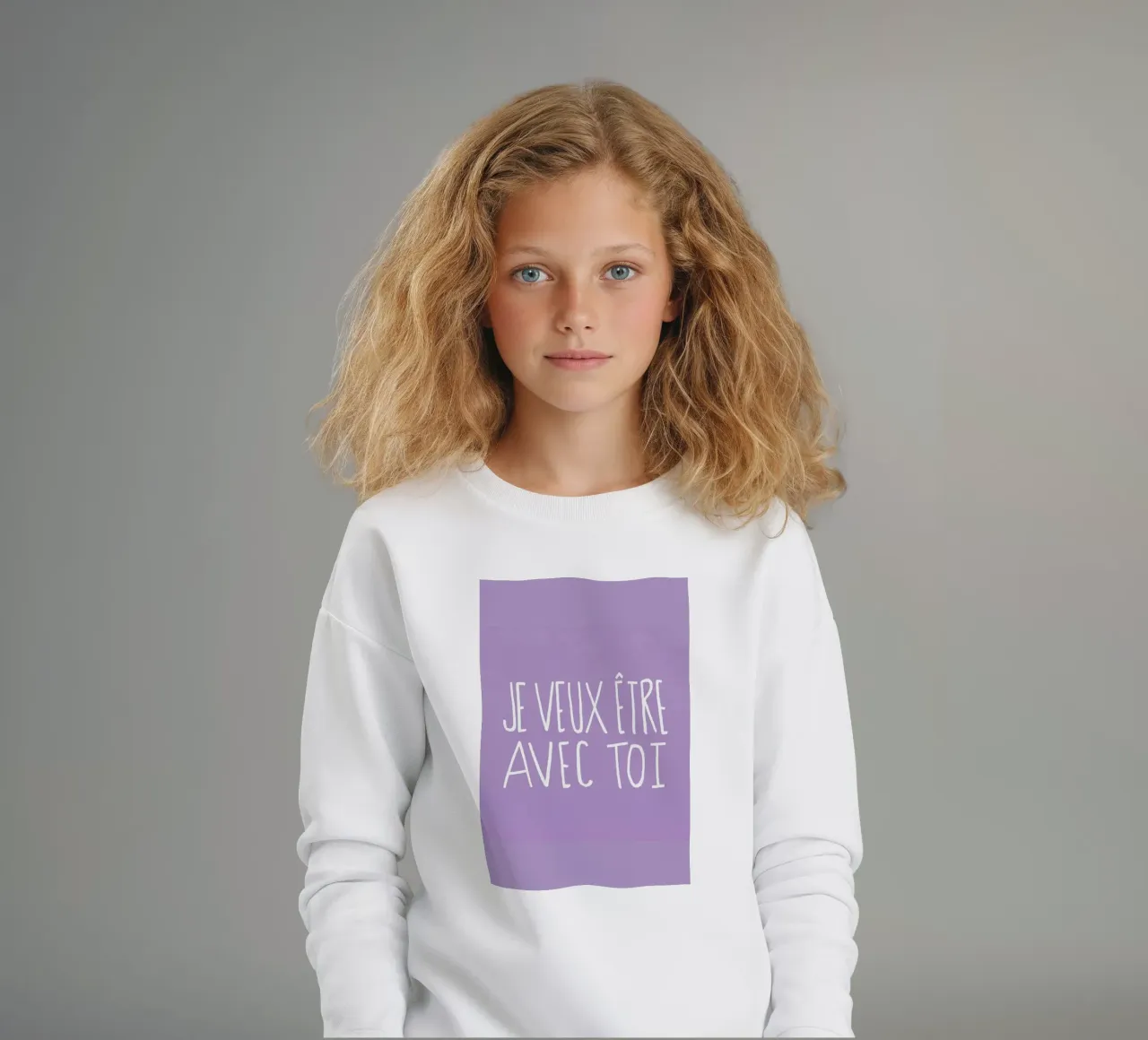 Je Veux kids sweatshirt by Leah Flores