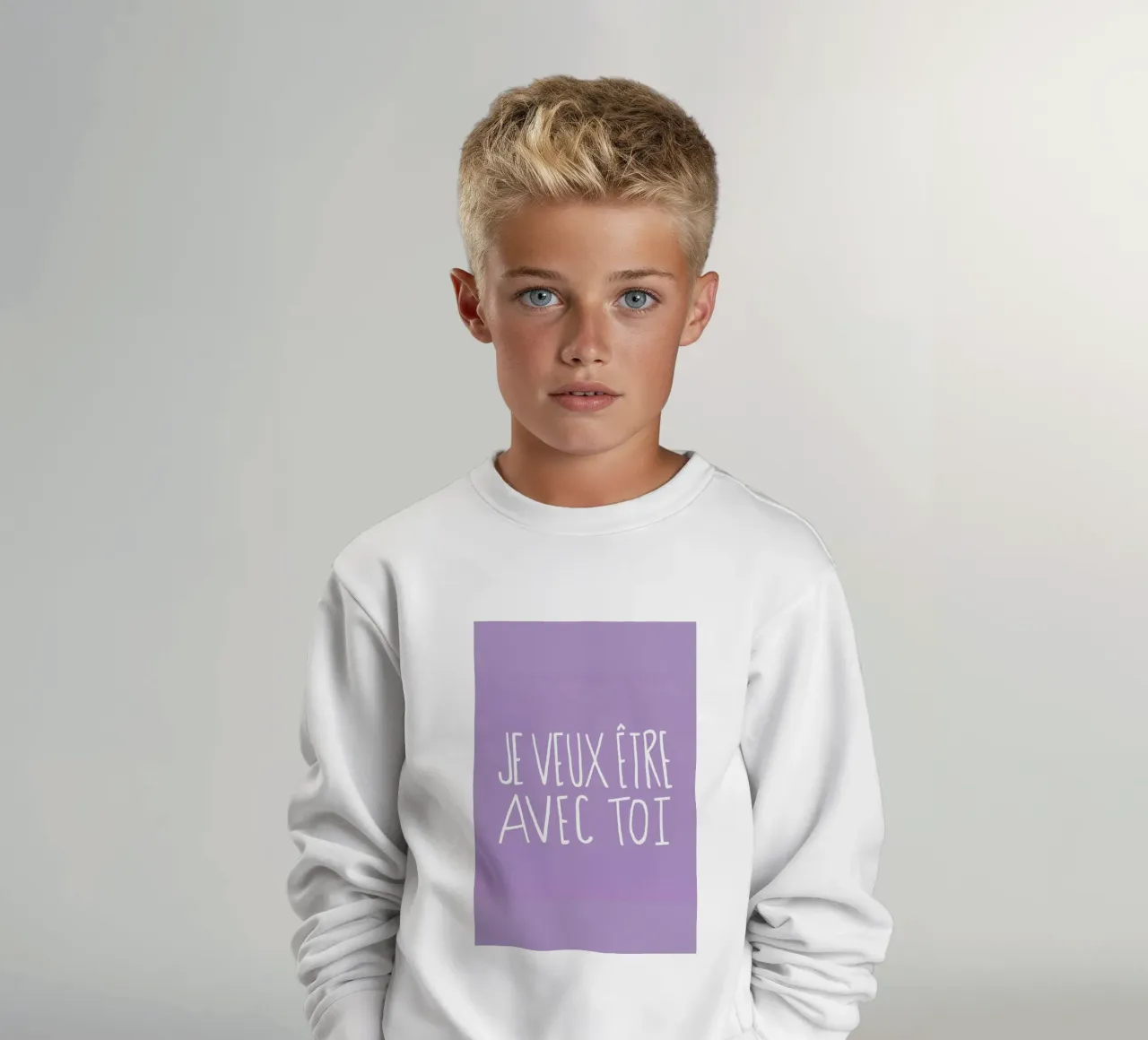 Je Veux kids sweatshirt by Leah Flores
