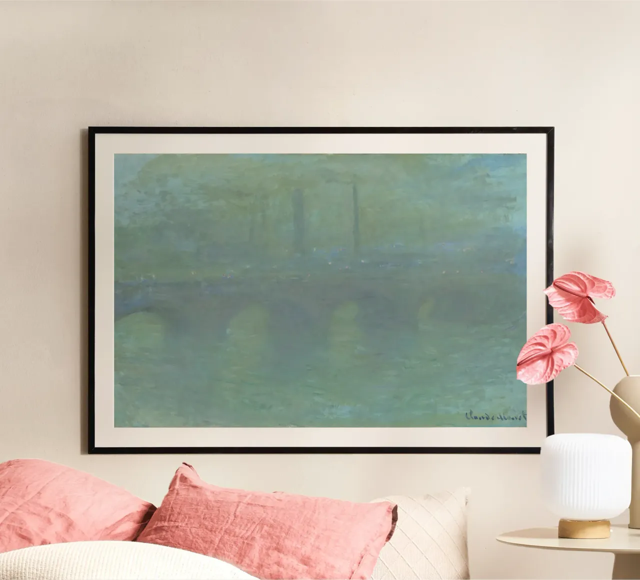 Claude Monet - Waterloo-Brücke, London, in der Abenddämmerung Poster von Timeless Artworks