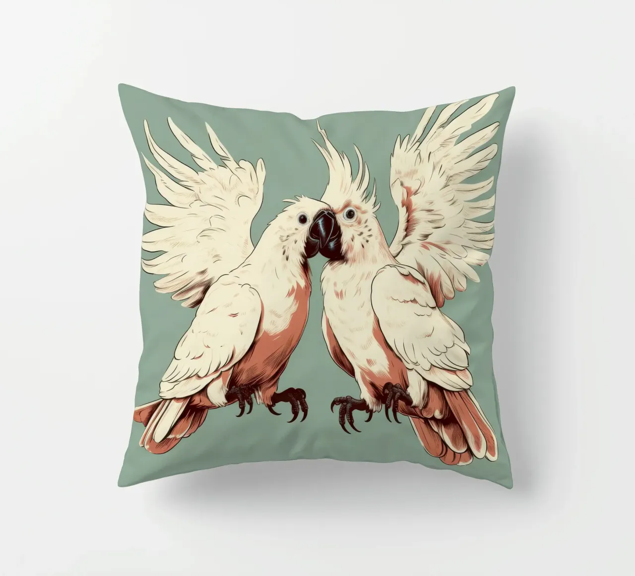 Duo di cacatua retrò cuscino da Funny Animals