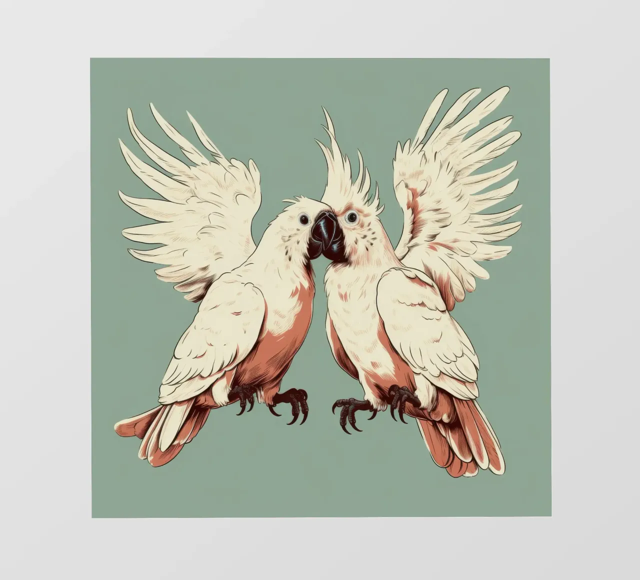 Duo di cacatua retrò pellicola backlit da Funny Animals