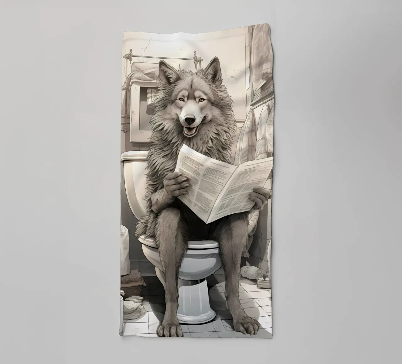 Animale lupo asciugamano da bagno da Pierre Walton