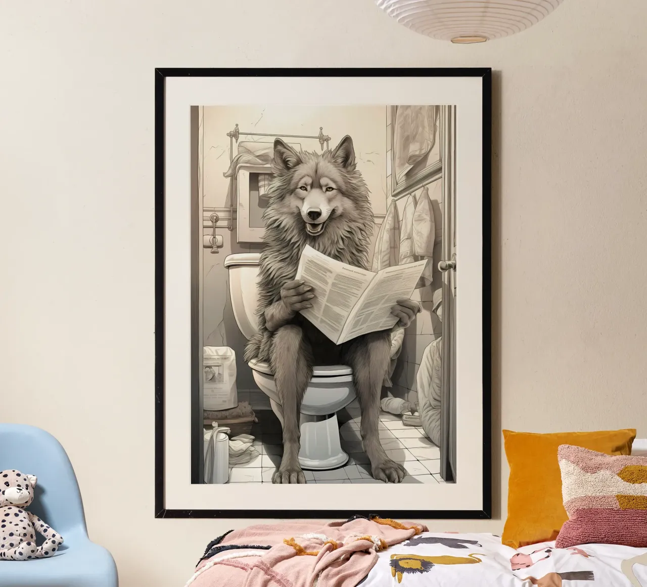 Animale lupo carta hahnemühle da Pierre Walton
