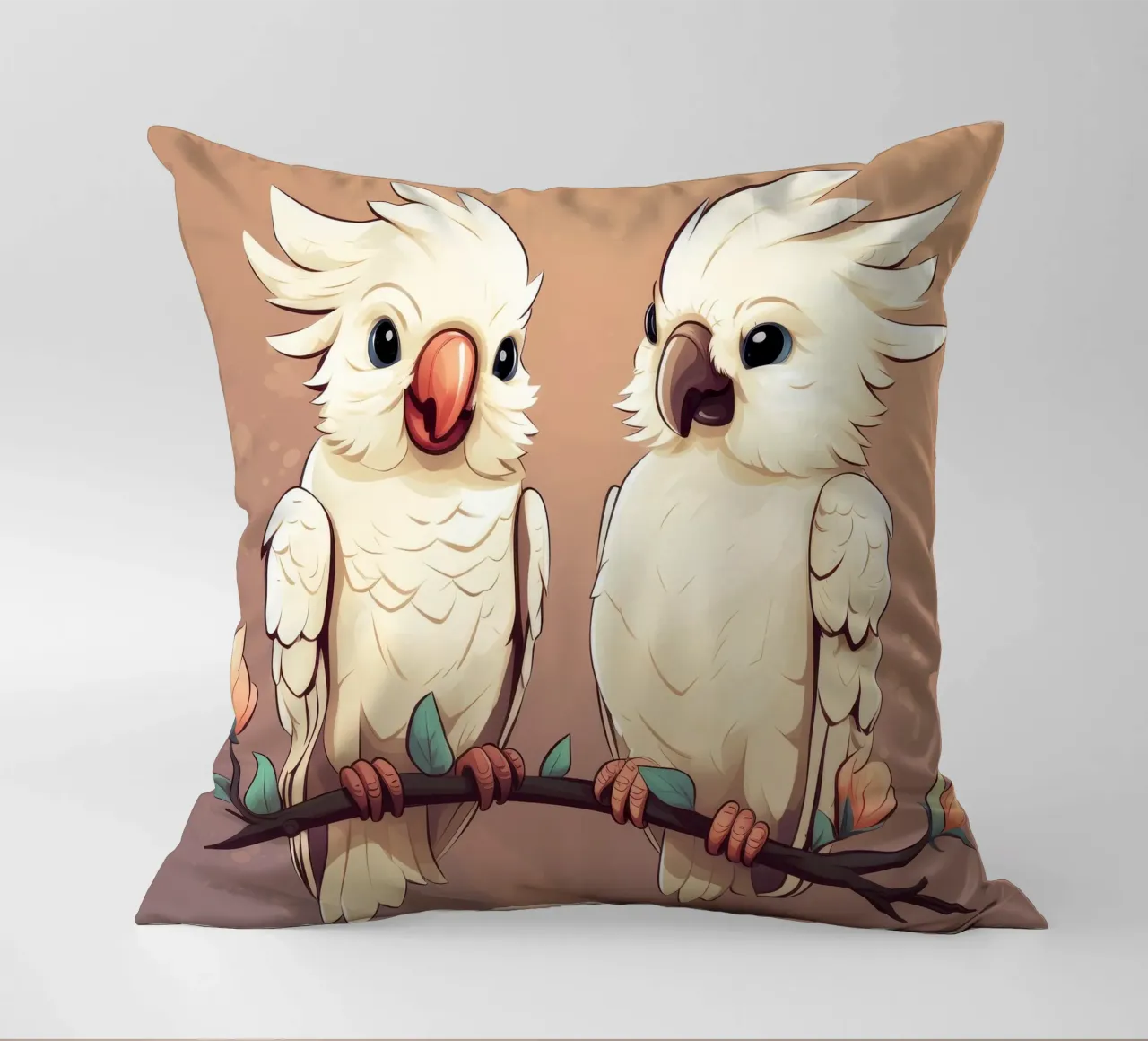 Duo di cacatua retrò cuscino da Funny Animals