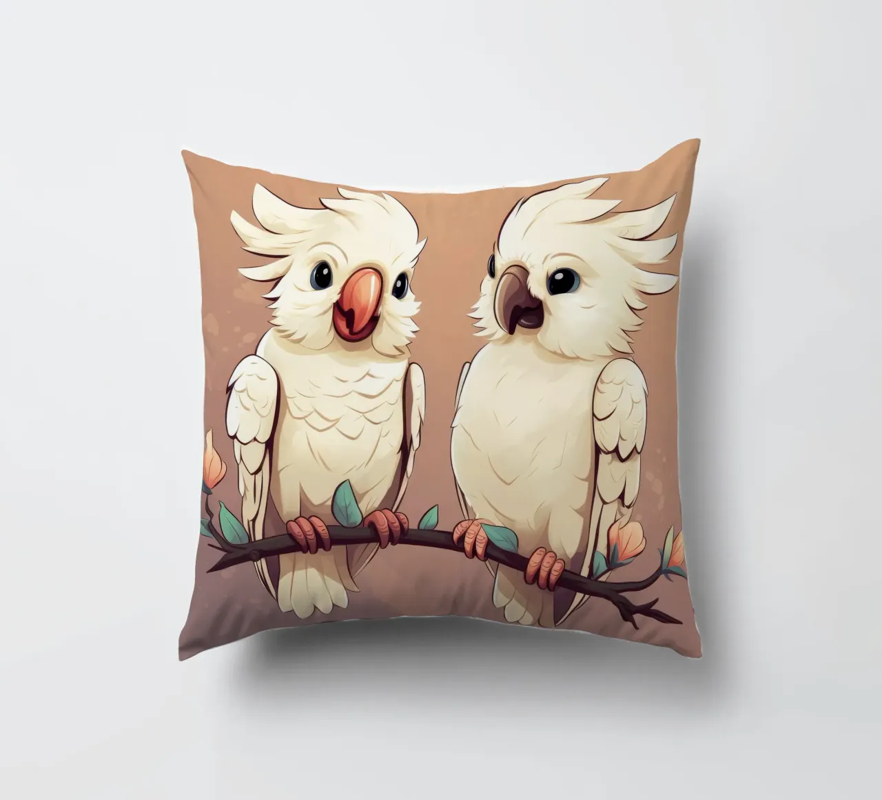 Duo di cacatua retrò cuscino da Funny Animals