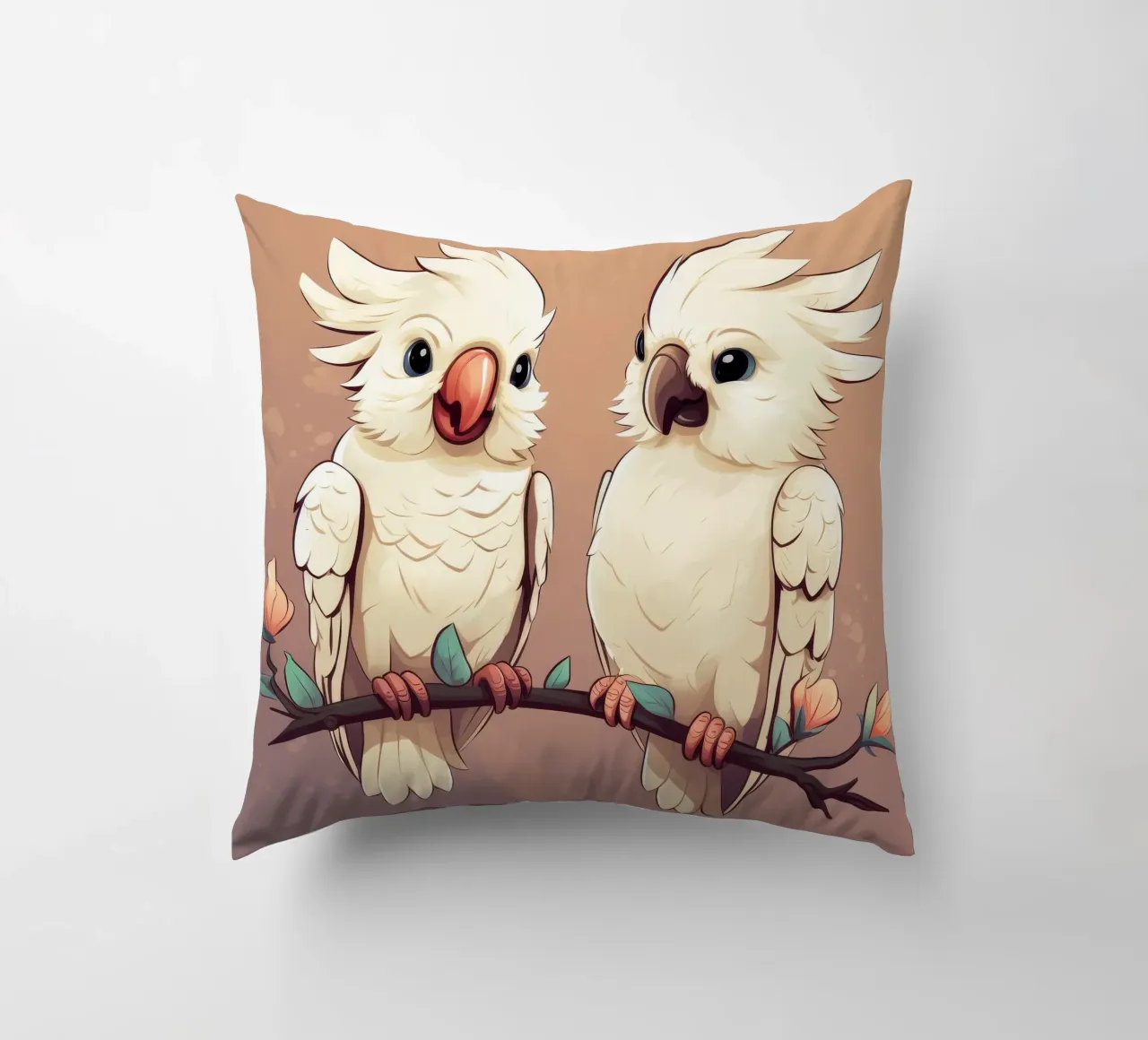 Duo di cacatua retrò cuscino da Funny Animals