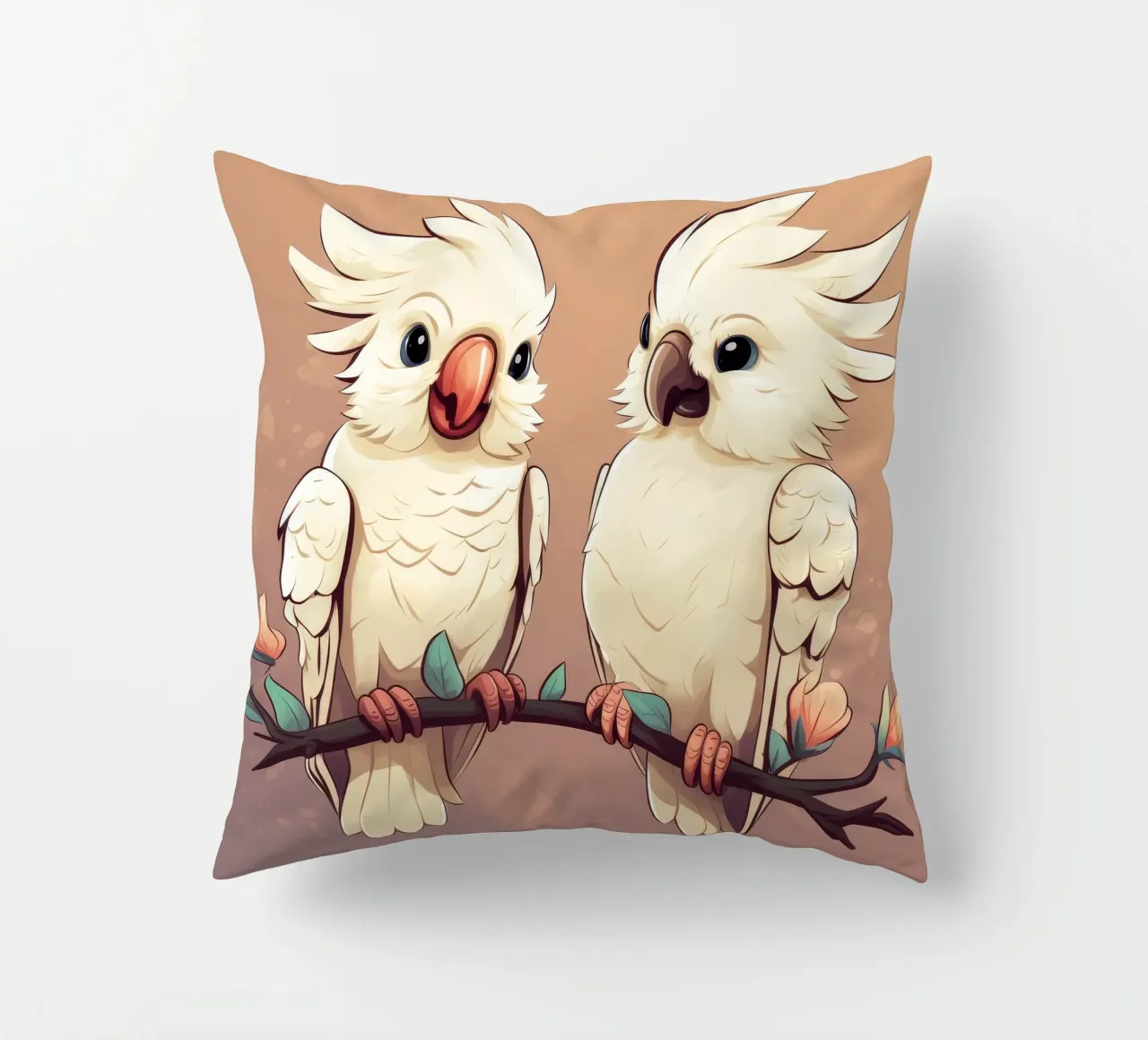 Duo di cacatua retrò cuscino da Funny Animals
