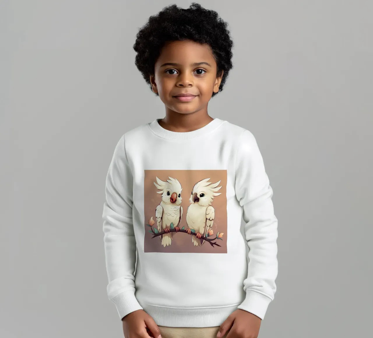 Duo di cacatua retrò felpa bambino da Funny Animals