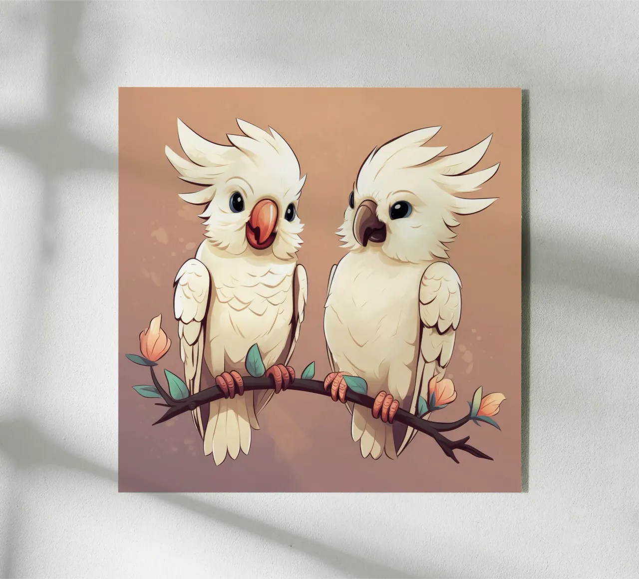 Duo di cacatua retrò plexiglass da Funny Animals
