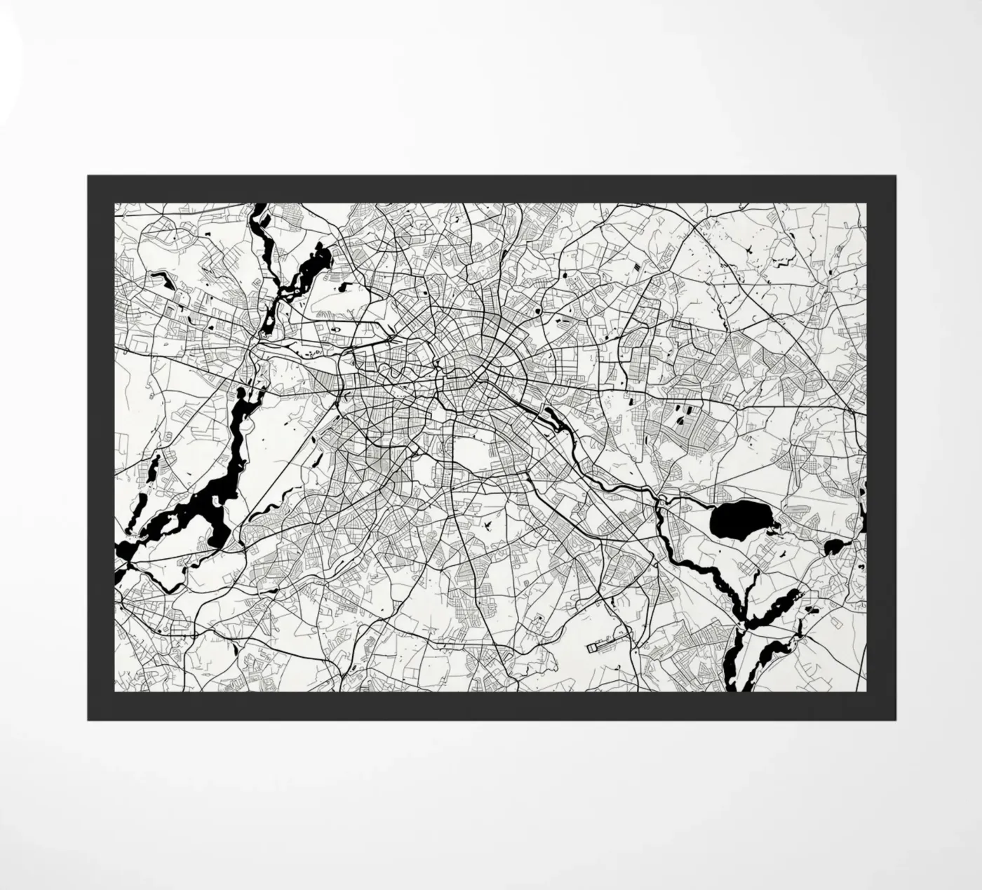 Berlin map white doormat by Christopher Adams