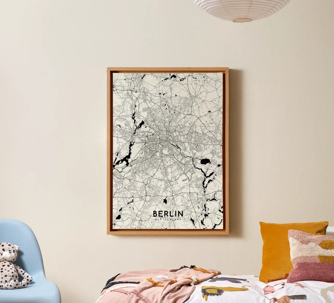 Berlino mappa bianca tela con Cornice a cassetta da Christopher Adams