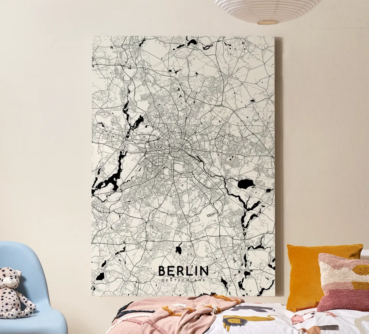 Berlino mappa bianca tela con Cornice a cassetta da Christopher Adams