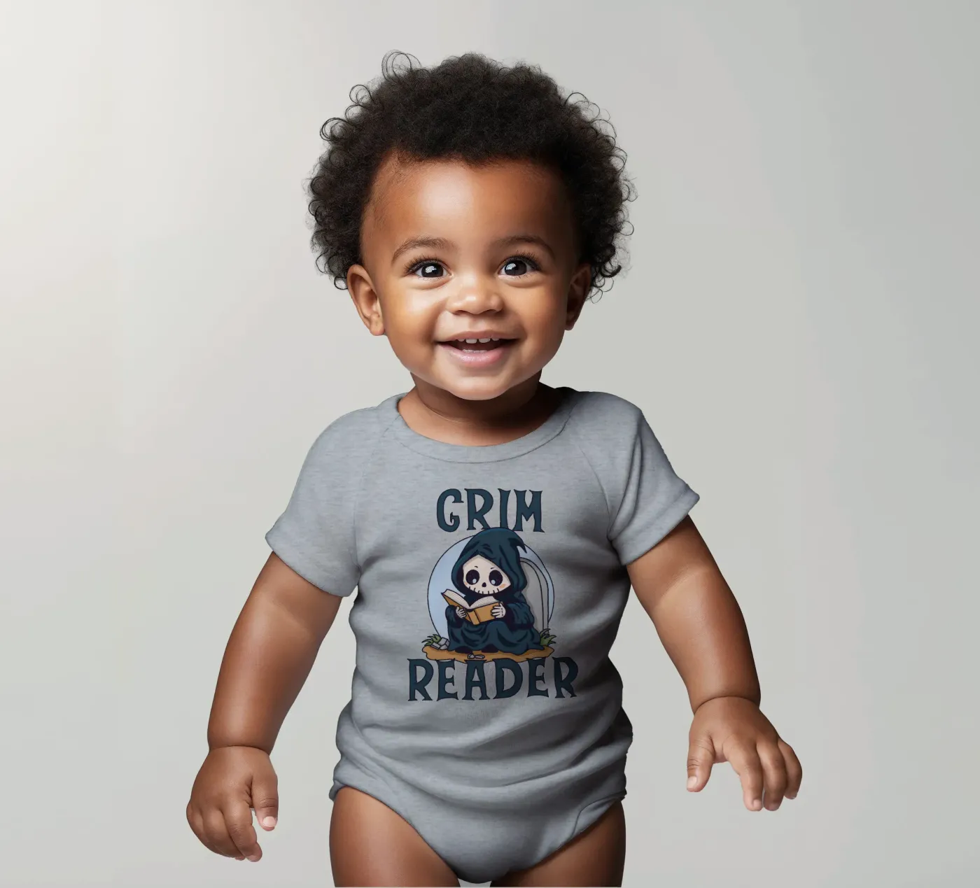 Grim Reader Kurzarm Babybody von Loobs