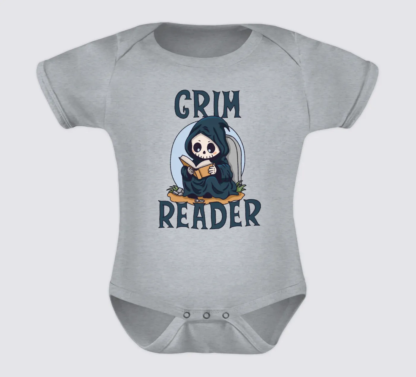 Grim Reader Kurzarm Babybody von Loobs
