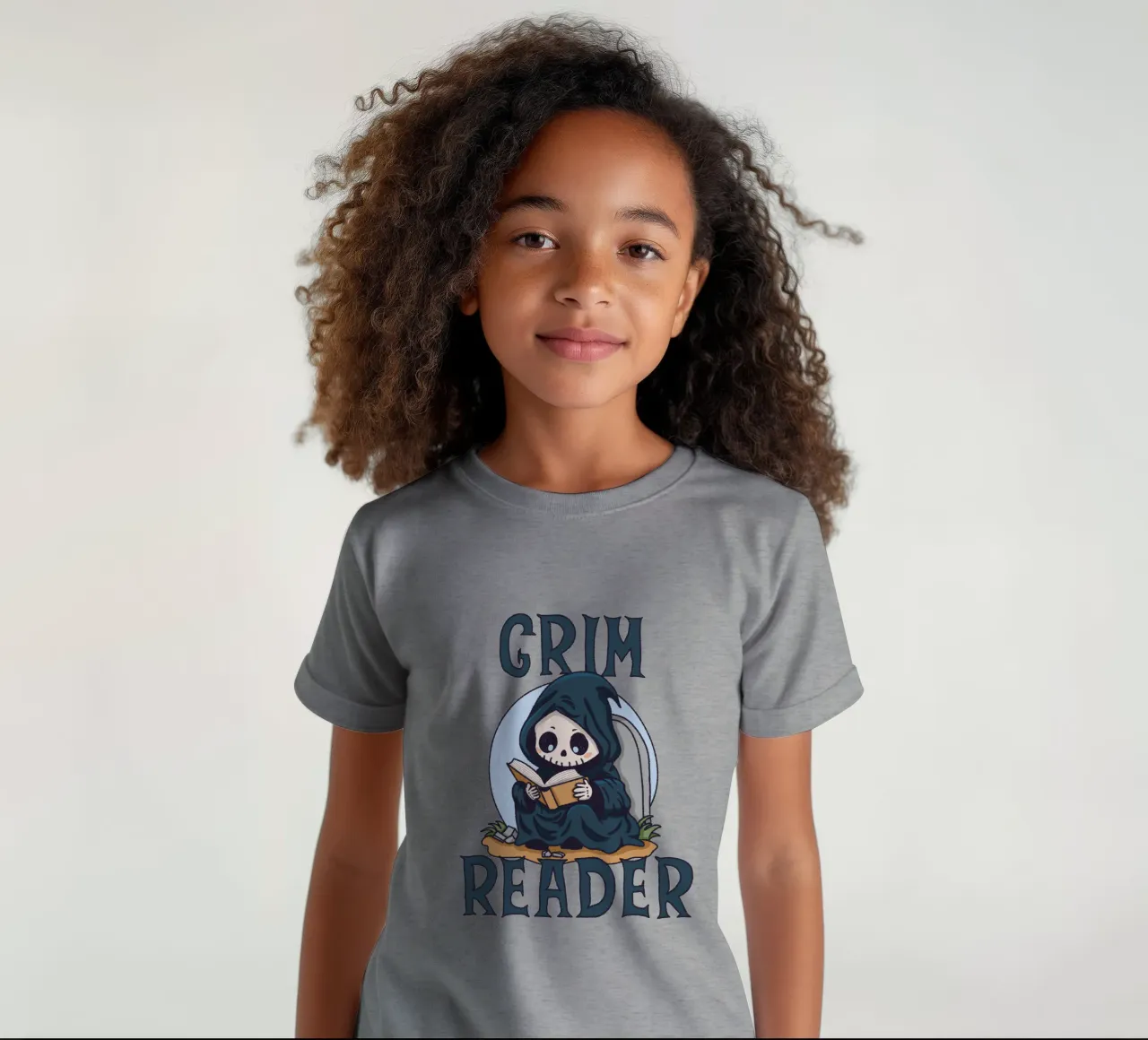 Grimmige lezer kinder t-shirt van Loobs