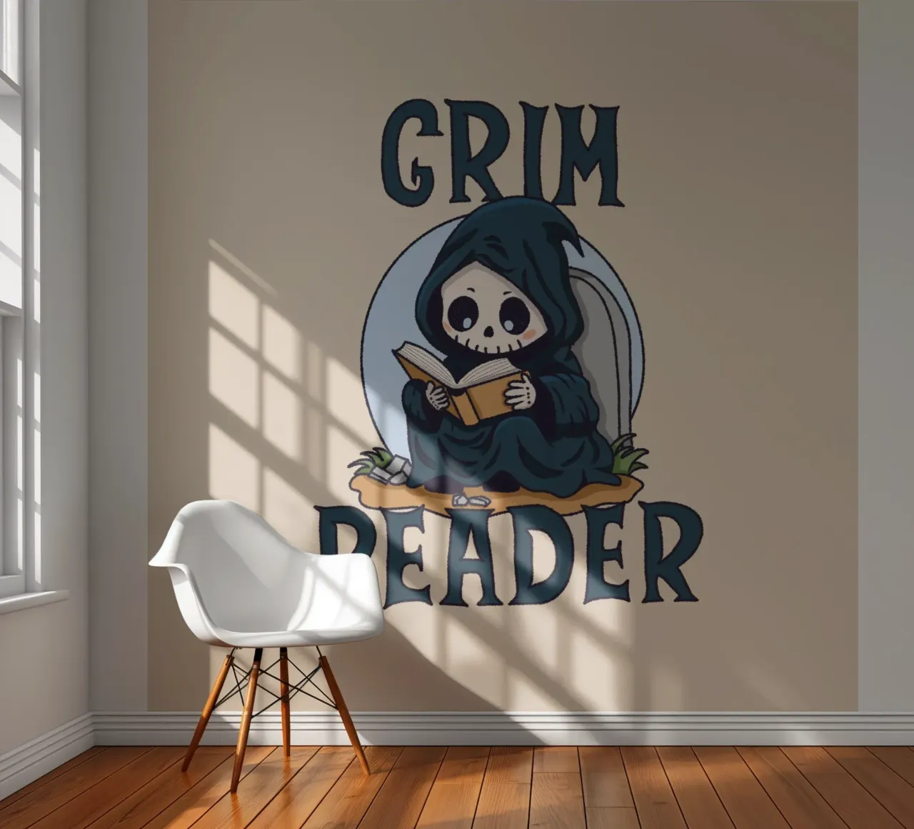 Grim Reader fotobehang van Loobs