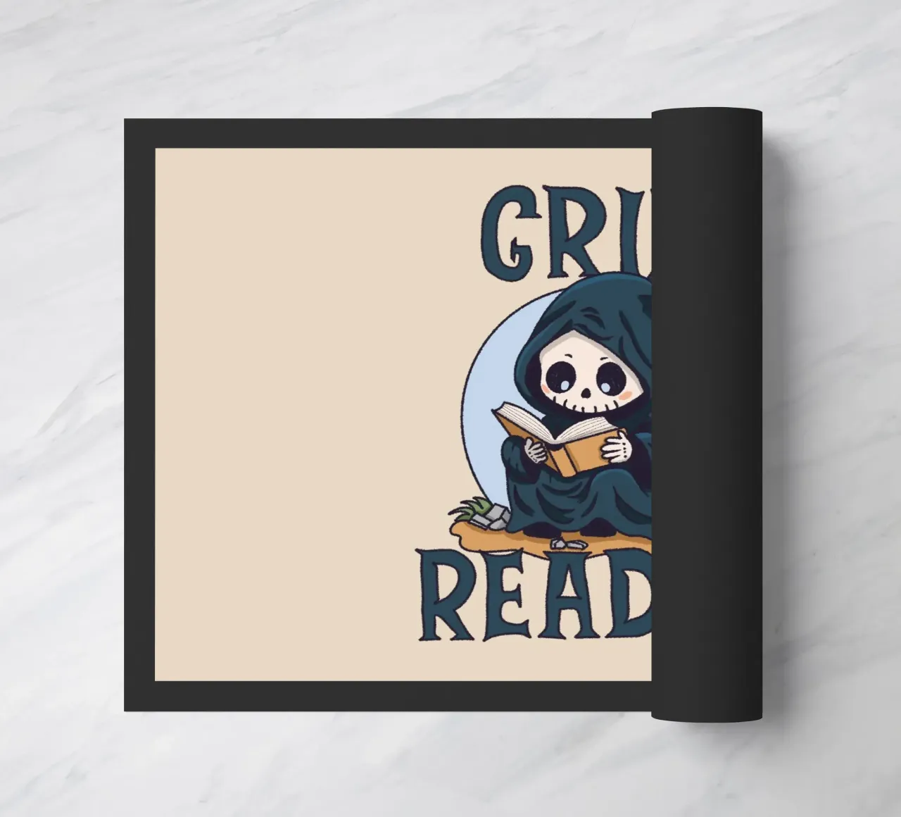 Grim Reader doormat by Loobs