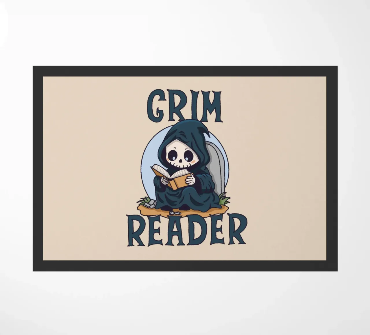 Grim Reader doormat by Loobs