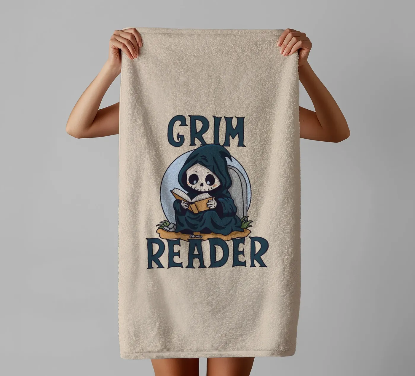 Grim Reader towel by Loobs