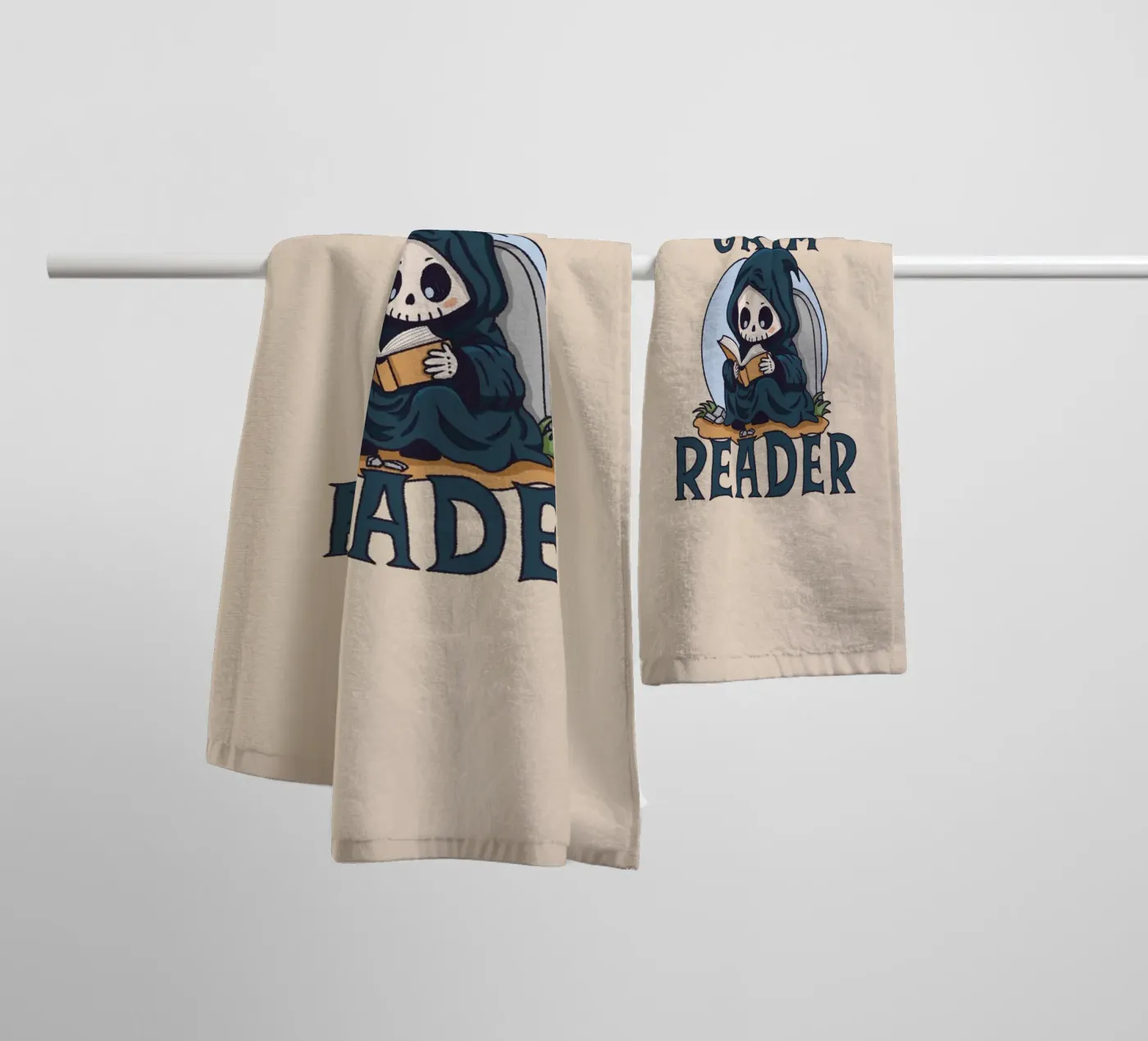 Grim Reader towel by Loobs