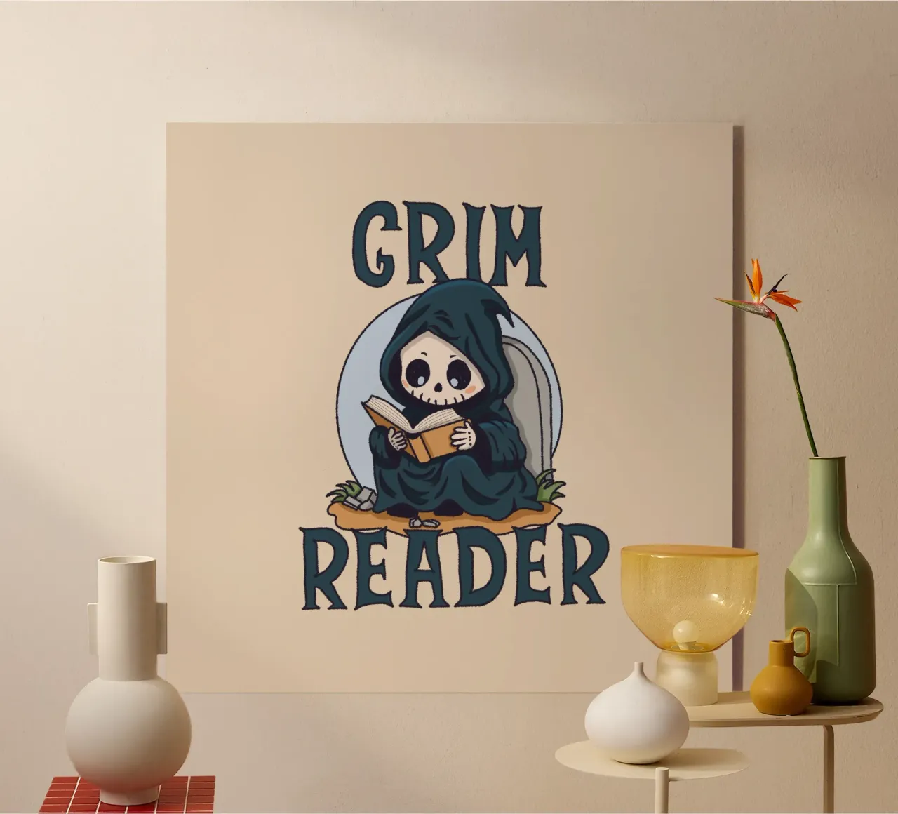 Grim Reader acryl van Loobs