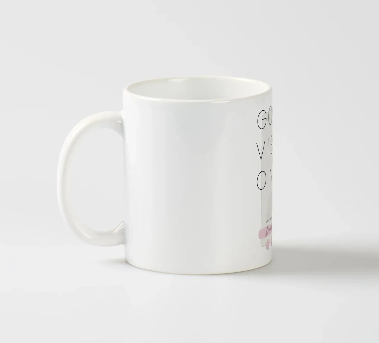 What makes you happy - pink ceramic mug by Melanie Viola