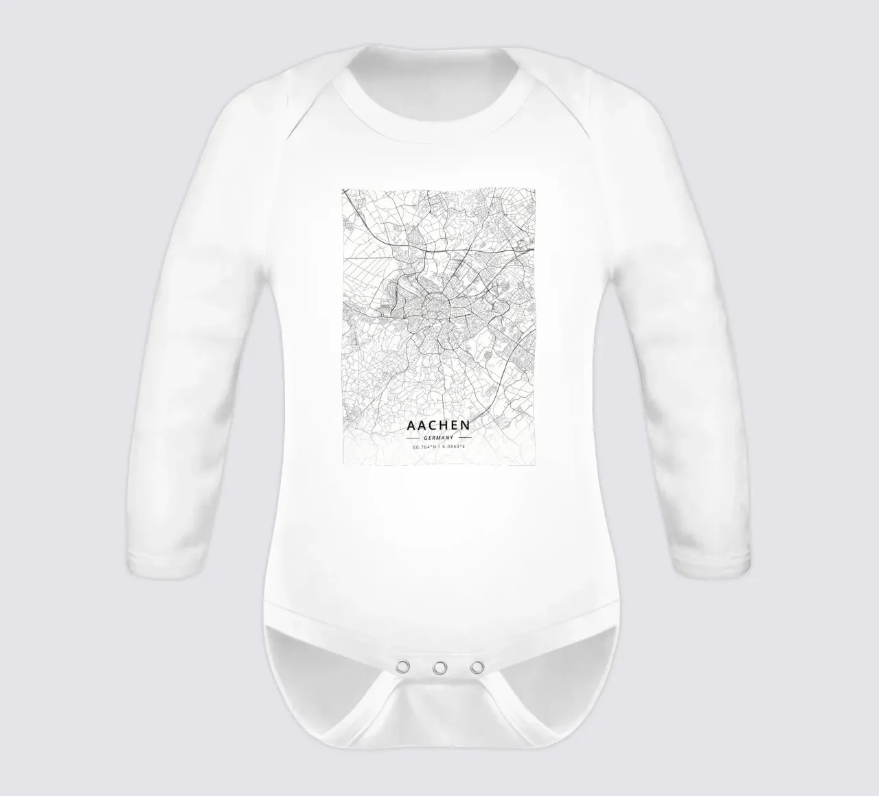 Aachen, Germany long-sleeve baby romper by Christopher Adams