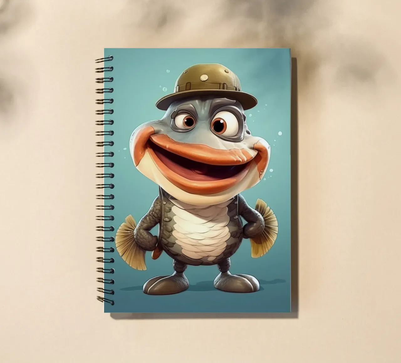 Retro Cod spiral notebook by Funny Animals