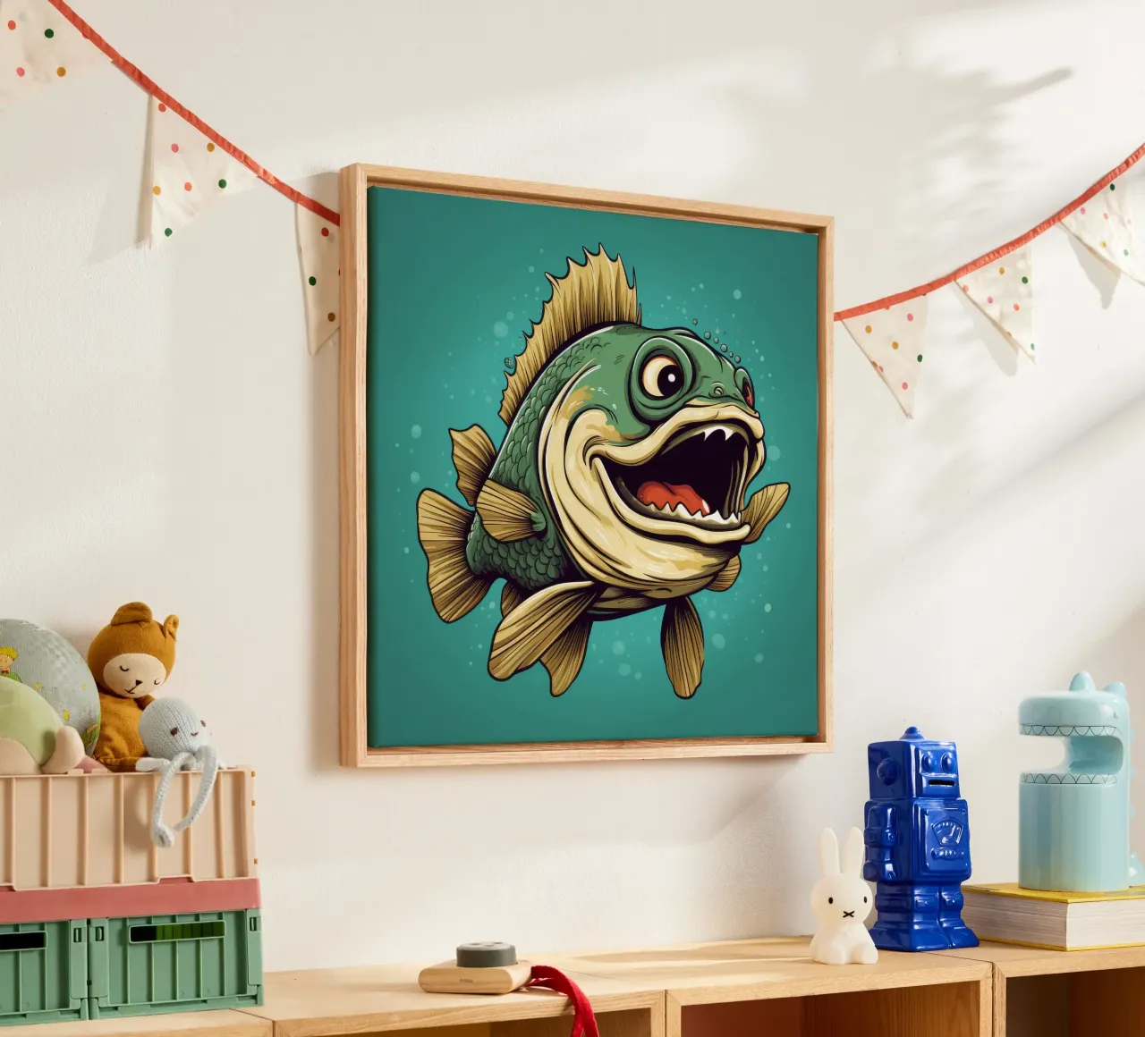 Retro Cod canvas by Funny Animals