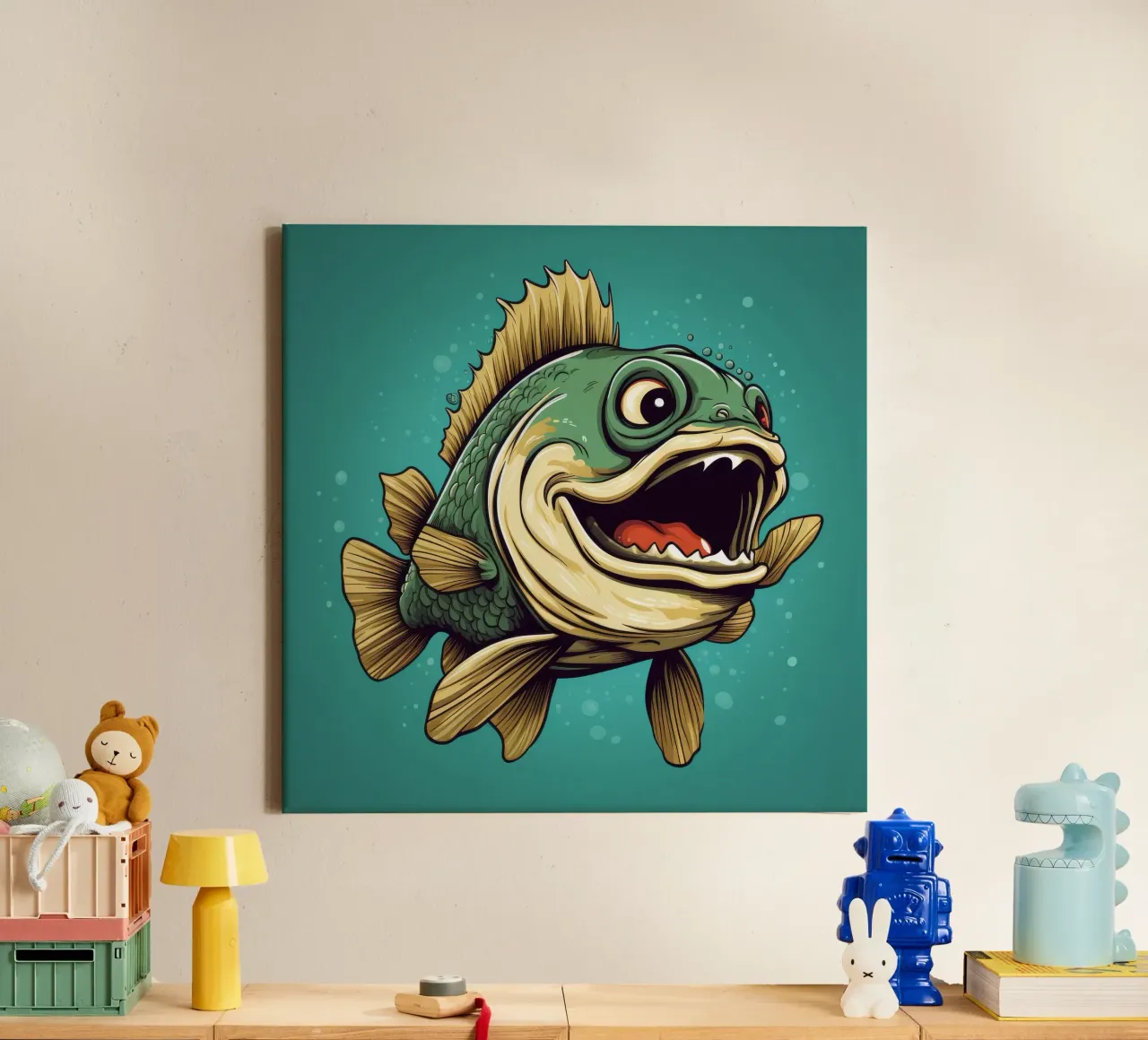 Retro Cod canvas by Funny Animals