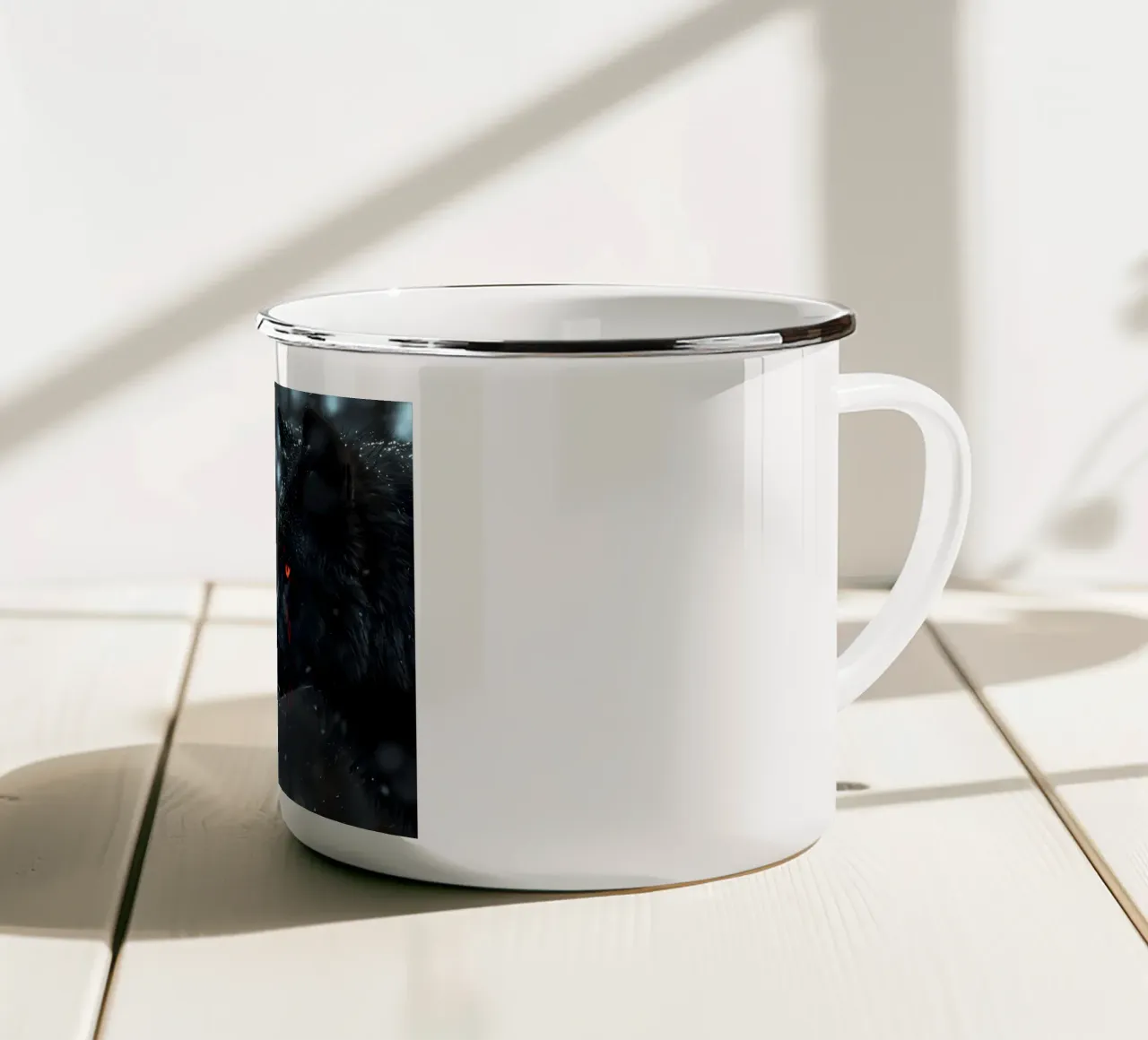 Animale lupo tazza in smalto da Pierre Walton