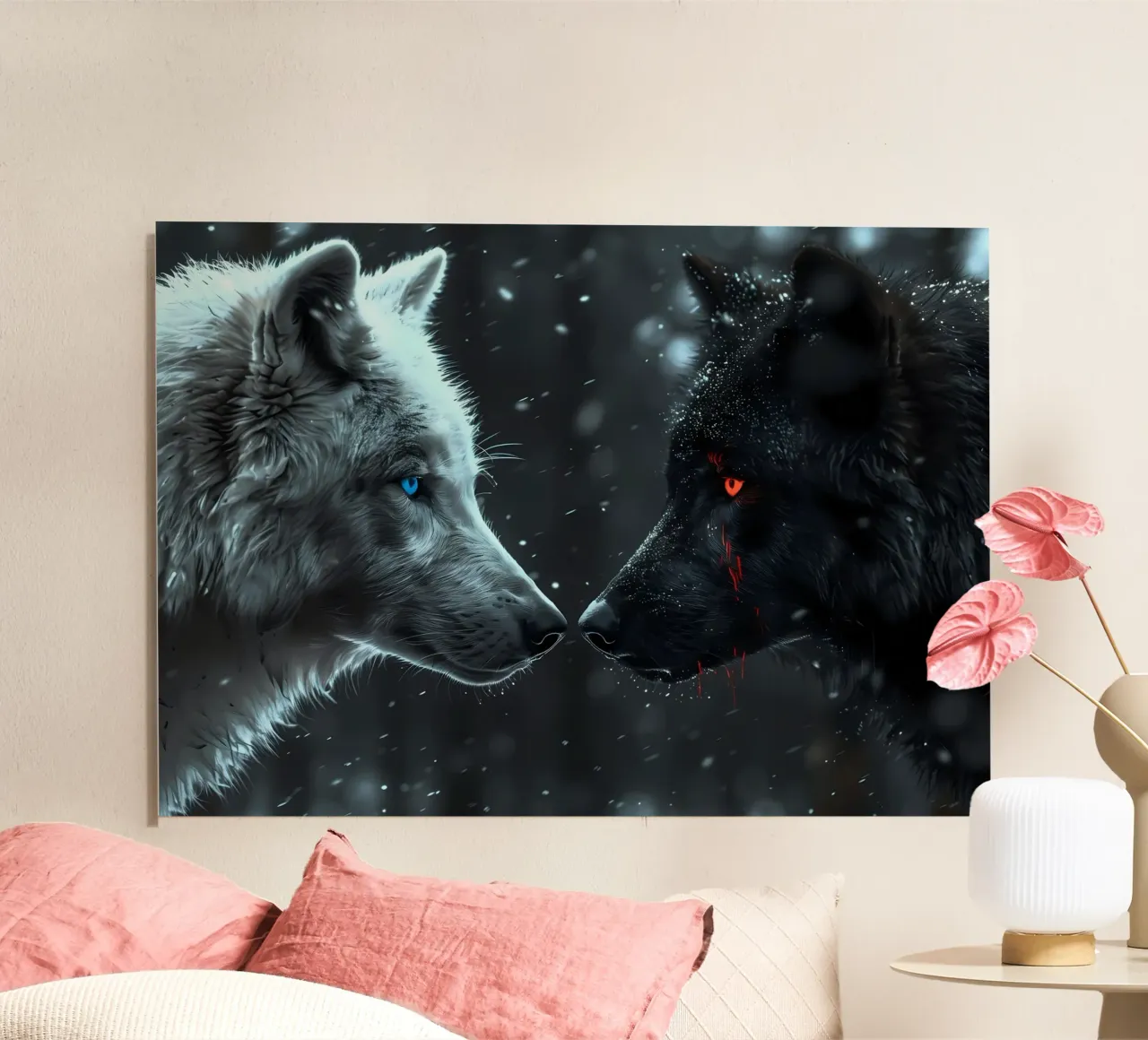 Animale lupo alluminio dibond da Pierre Walton