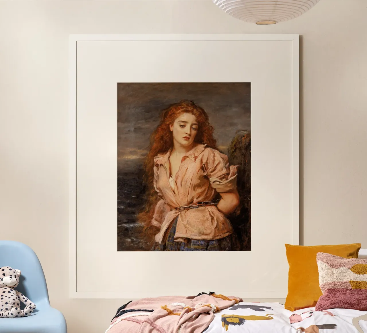 John Everett Millais - Der Märtyrer vom Solway Poster mit Aluminium Rahmen von Timeless Artworks