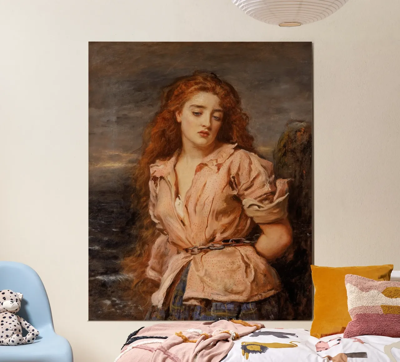 John Everett Millais - Der Märtyrer vom Solway Poster mit Aluminium Rahmen von Timeless Artworks