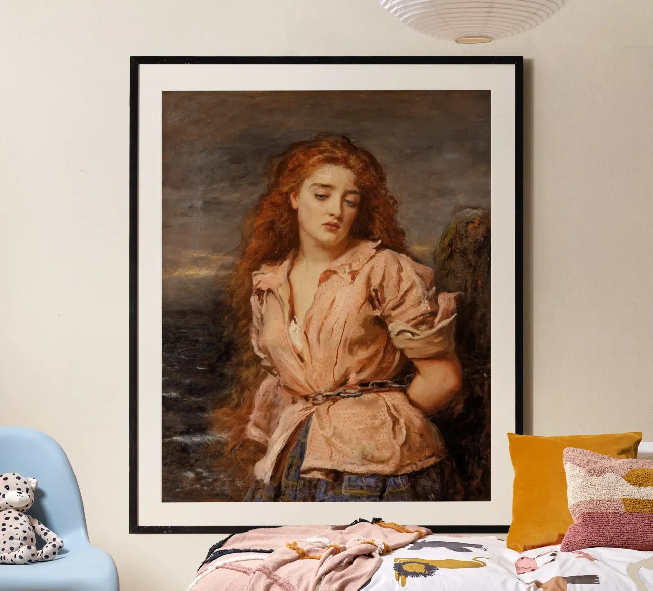 John Everett Millais - Der Märtyrer vom Solway Poster mit Aluminium Rahmen von Timeless Artworks