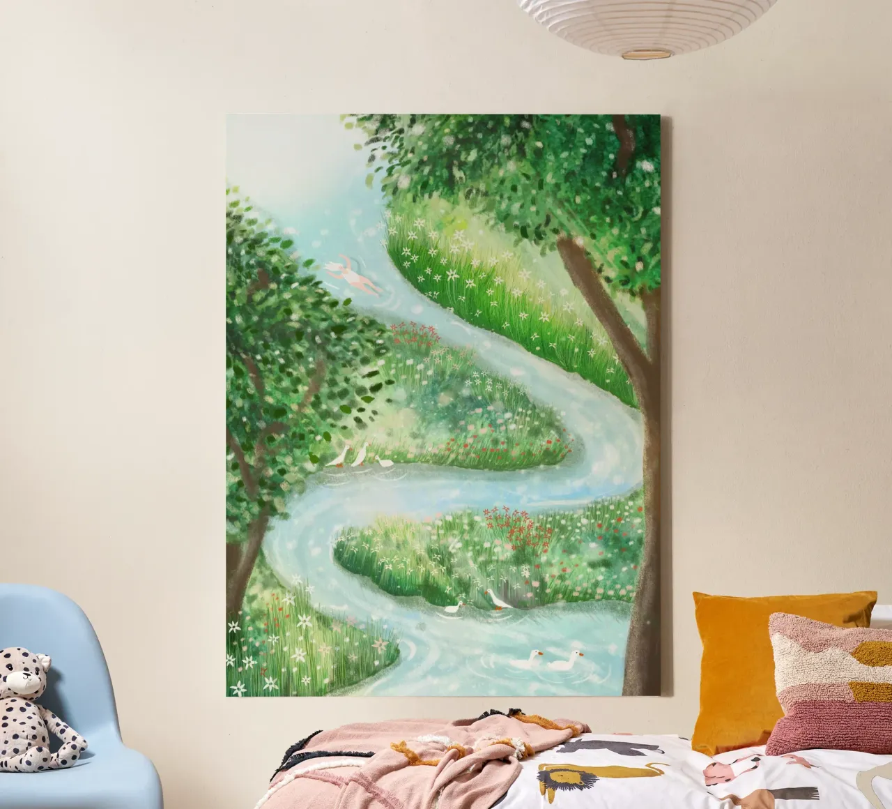 Trust the river, surrender to the flow canvas by Studio Patruschka
