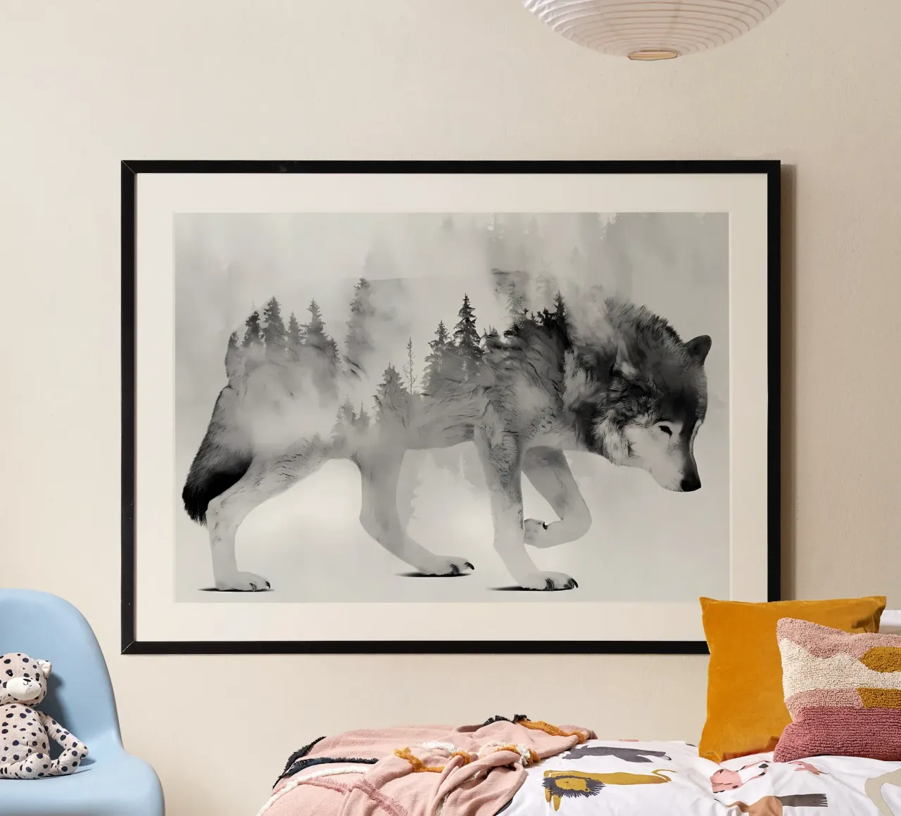 Animale lupo carta hahnemühle da Pierre Walton