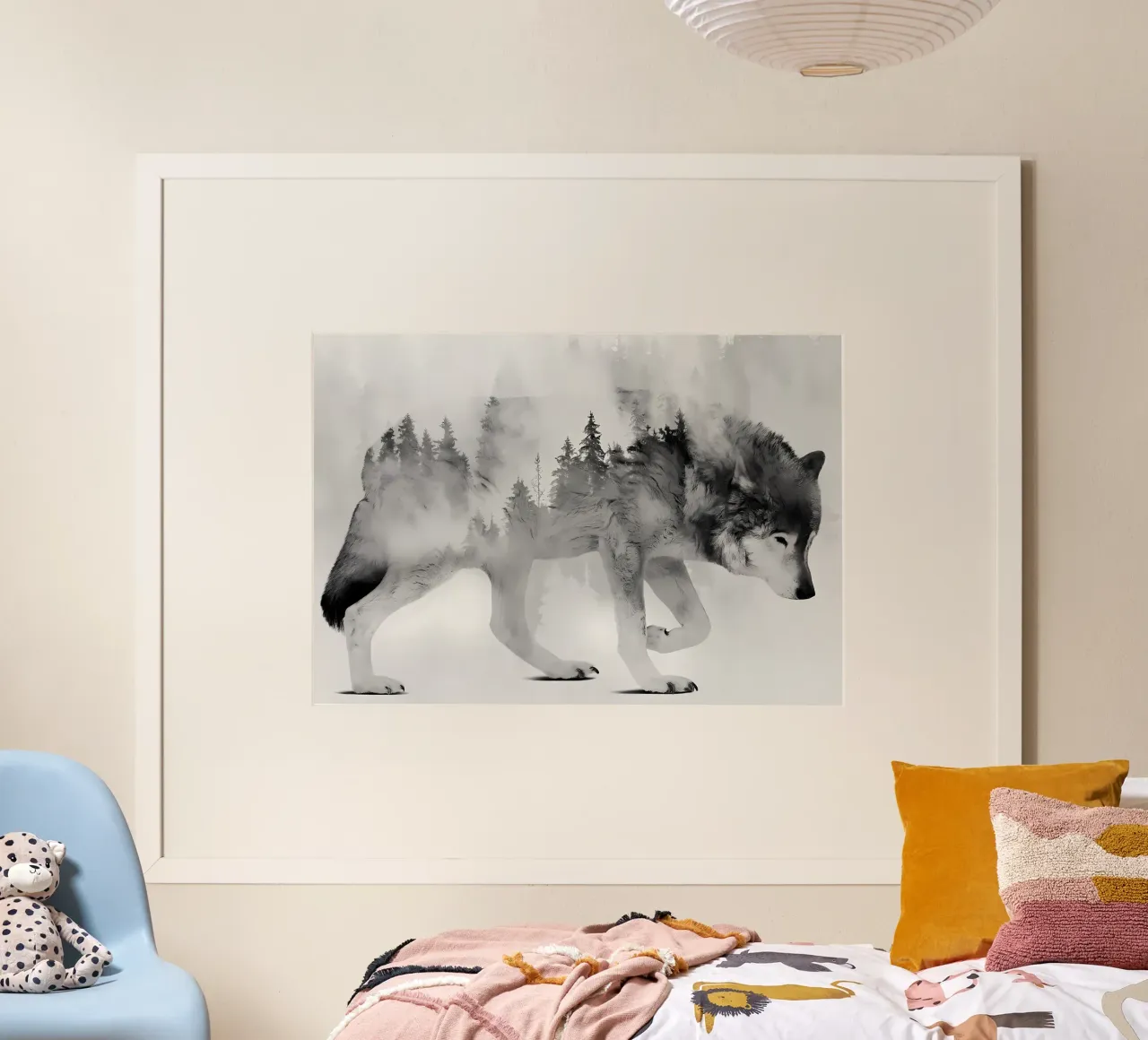 Animale lupo carta hahnemühle da Pierre Walton