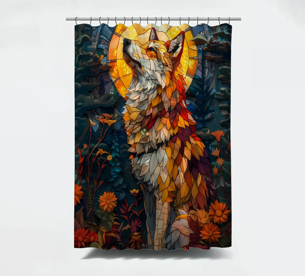 Wolf Tier Duschvorhang von Pierre Walton