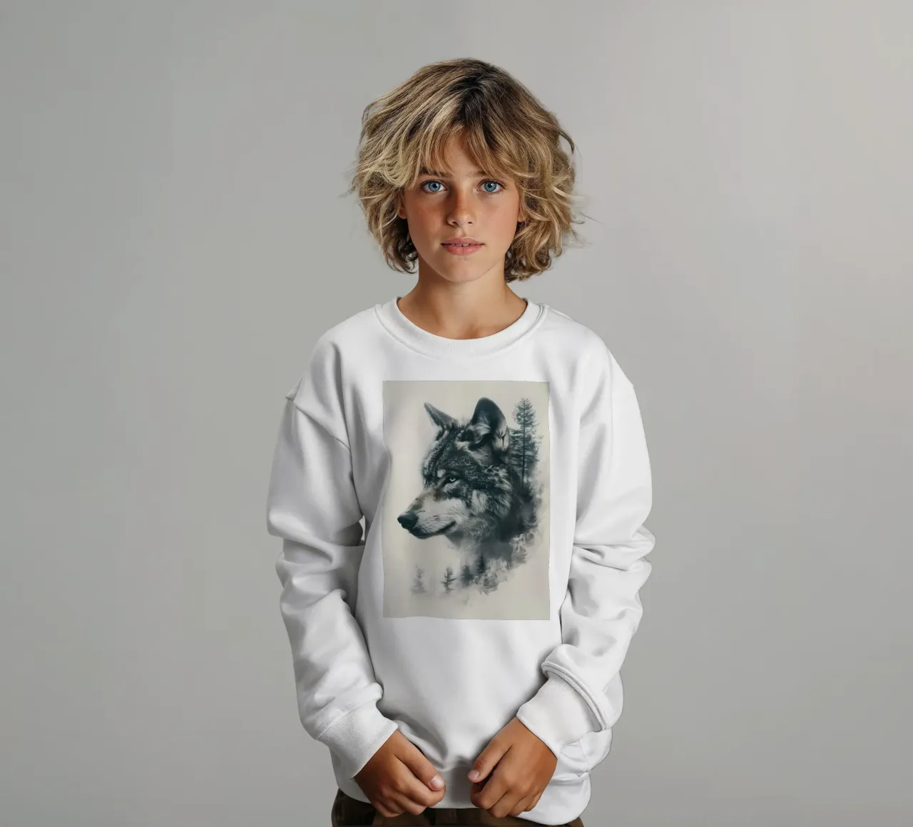 Animale lupo felpa bambino da Pierre Walton