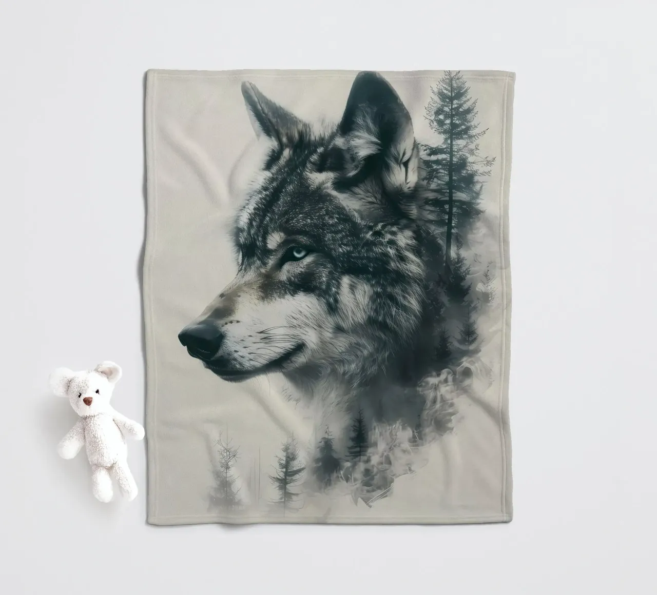 Animale lupo coperta in pile da Pierre Walton