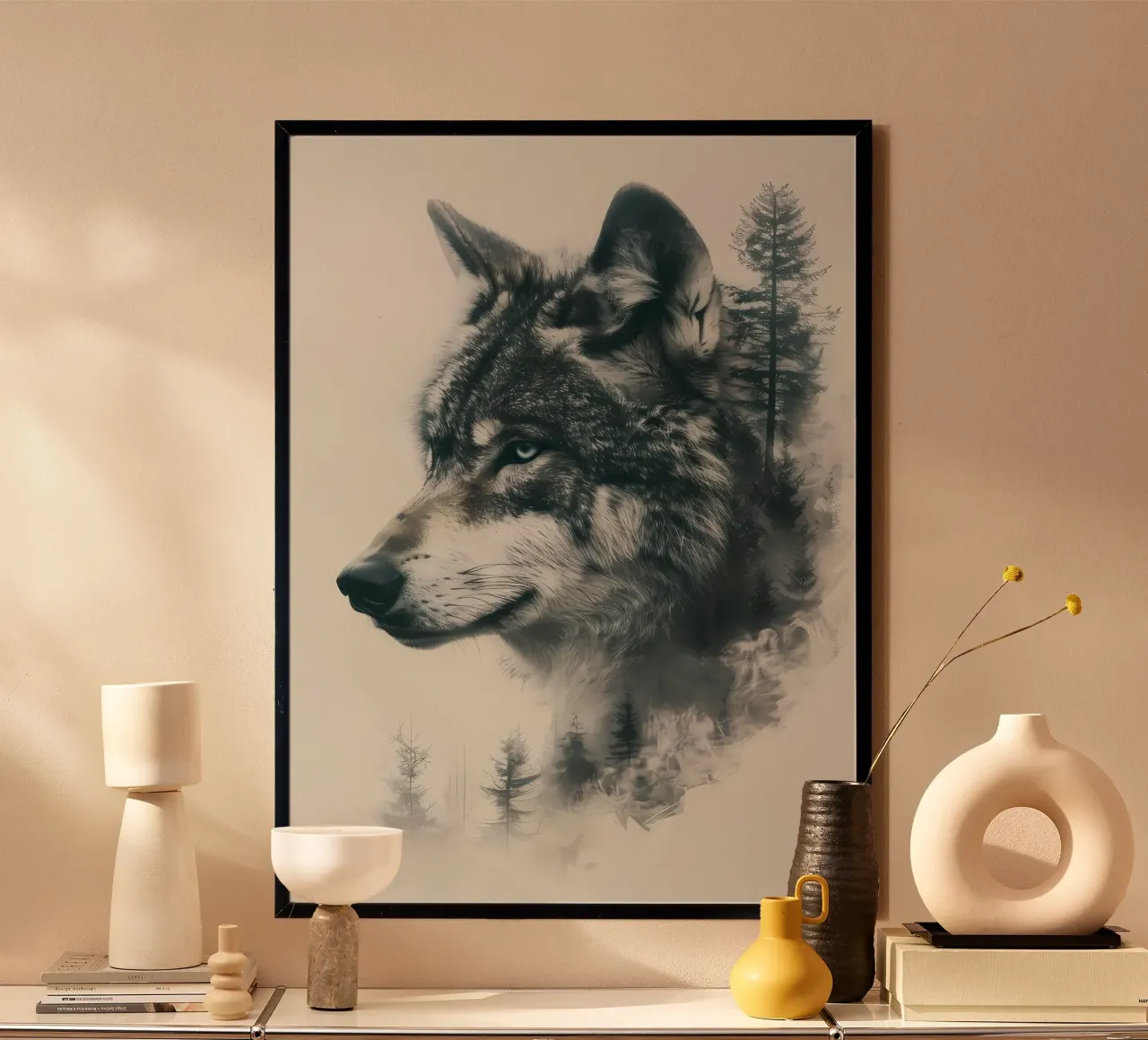 Wolf Dier poster van Pierre Walton