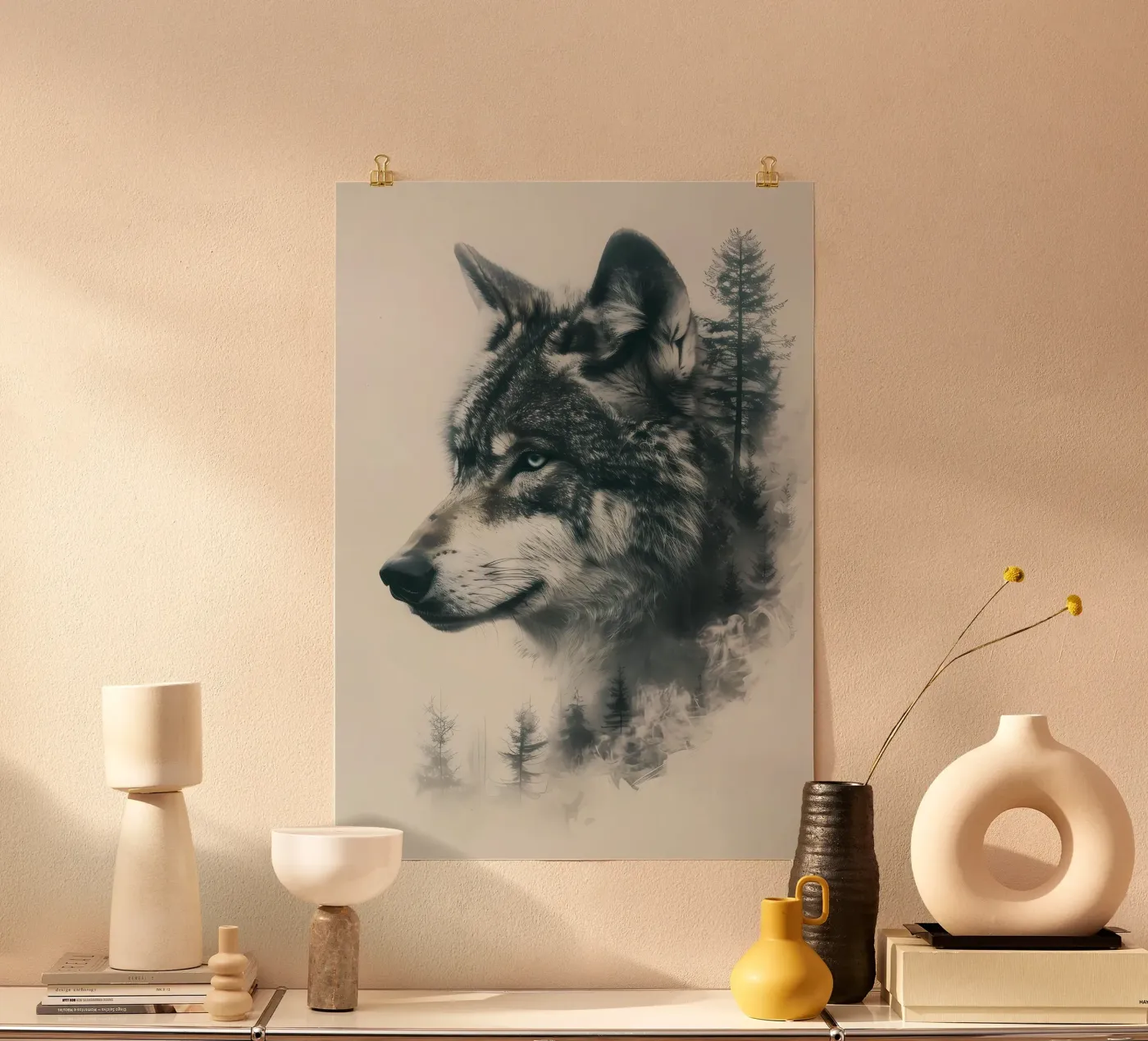 Wolf Dier poster van Pierre Walton