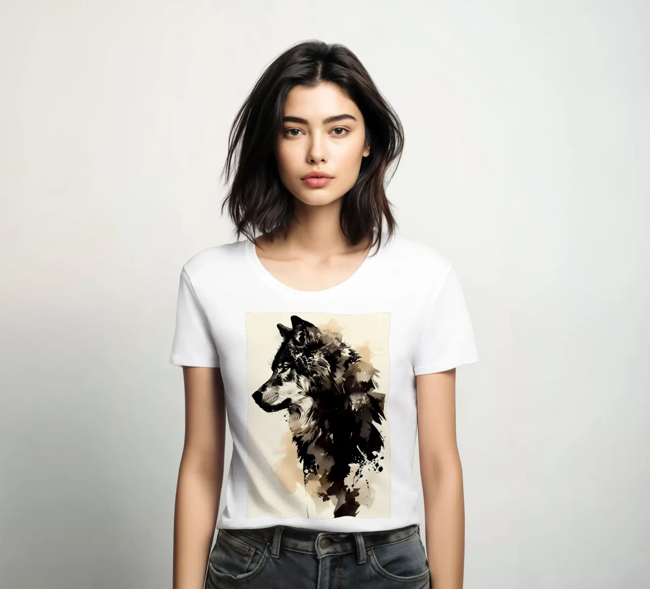 Animal lobo camiseta de mujer de Pierre Walton