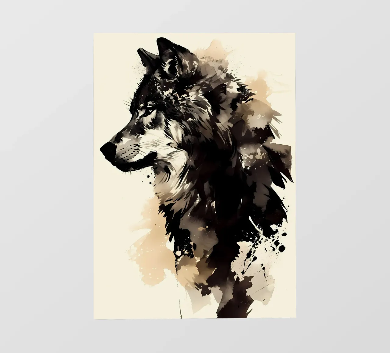 Wolf Dier fotobehang van Pierre Walton