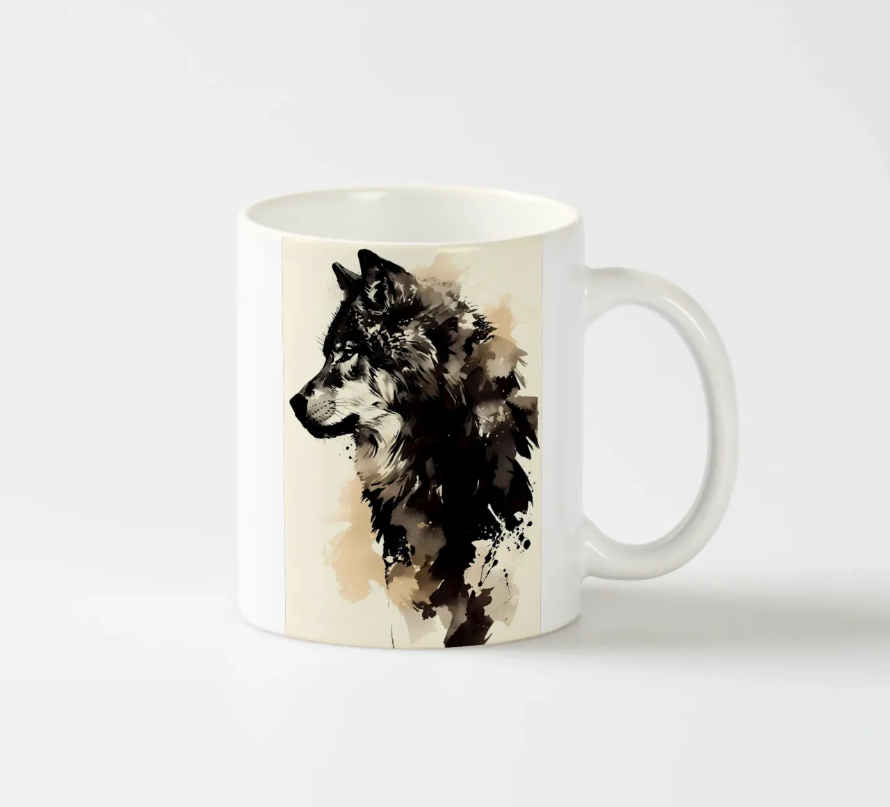 Animale lupo tazza in ceramica da Pierre Walton