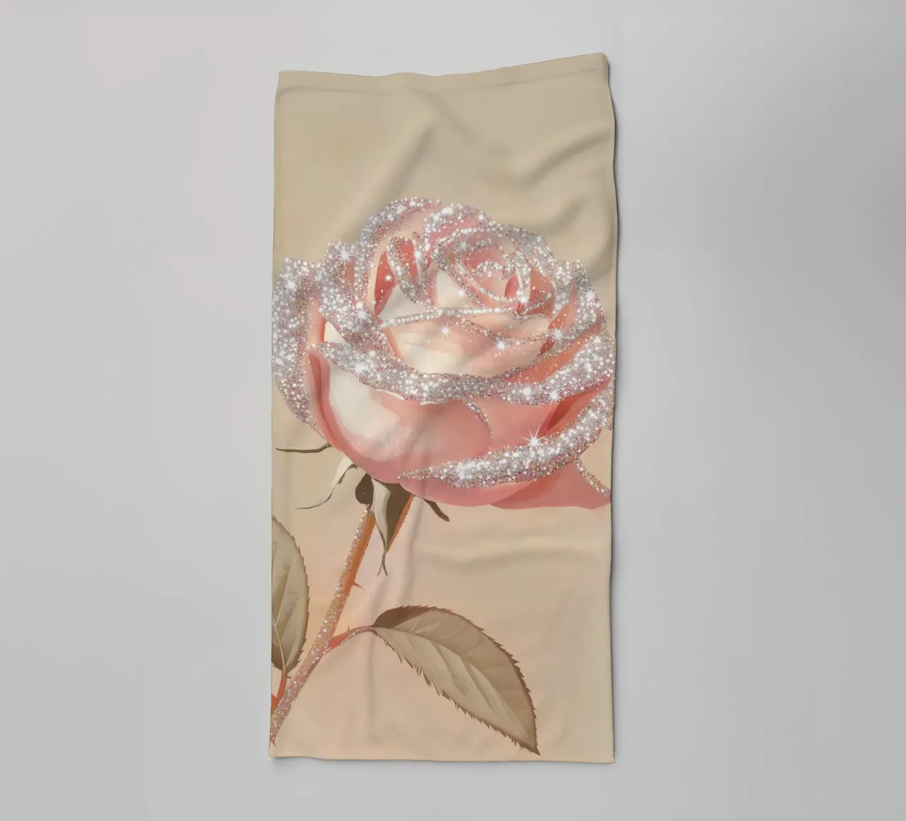 Rosa con accenti glitterati asciugamano da bagno da Melloi Art Print