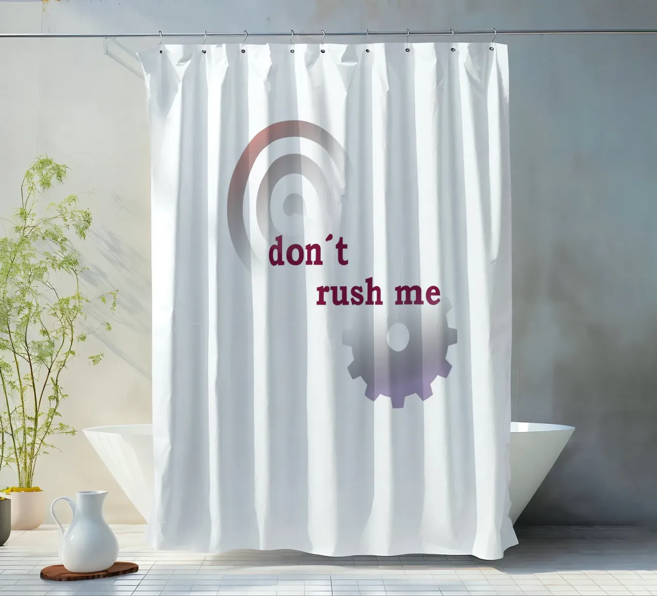 Forme geometriche con una frase tenda da doccia da Something for you
