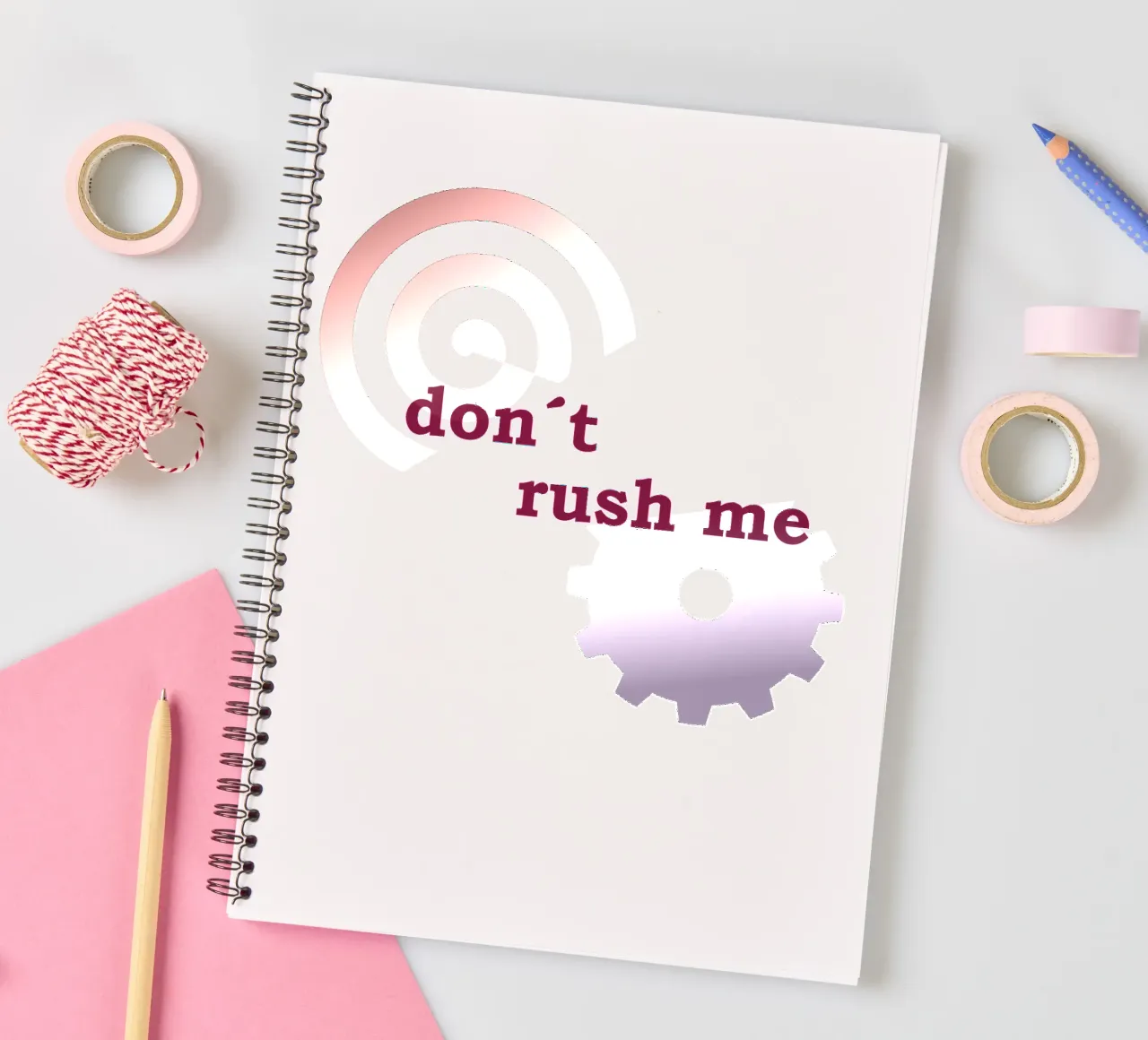 Forme geometriche con una frase diario ad anelli da Something for you