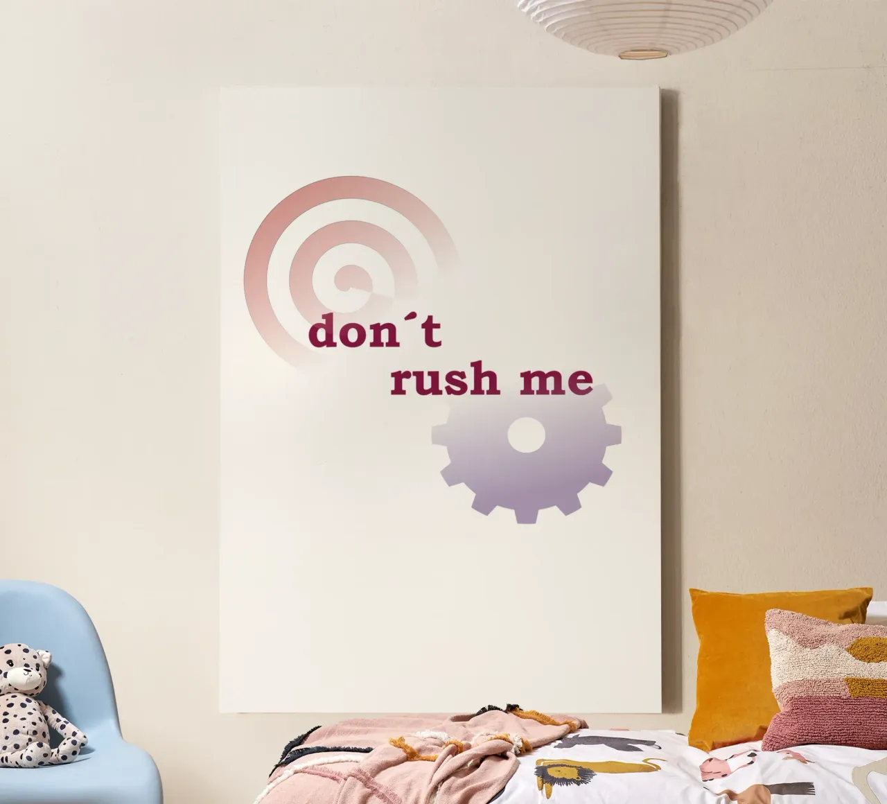 Forme geometriche con una frase tela da Something for you